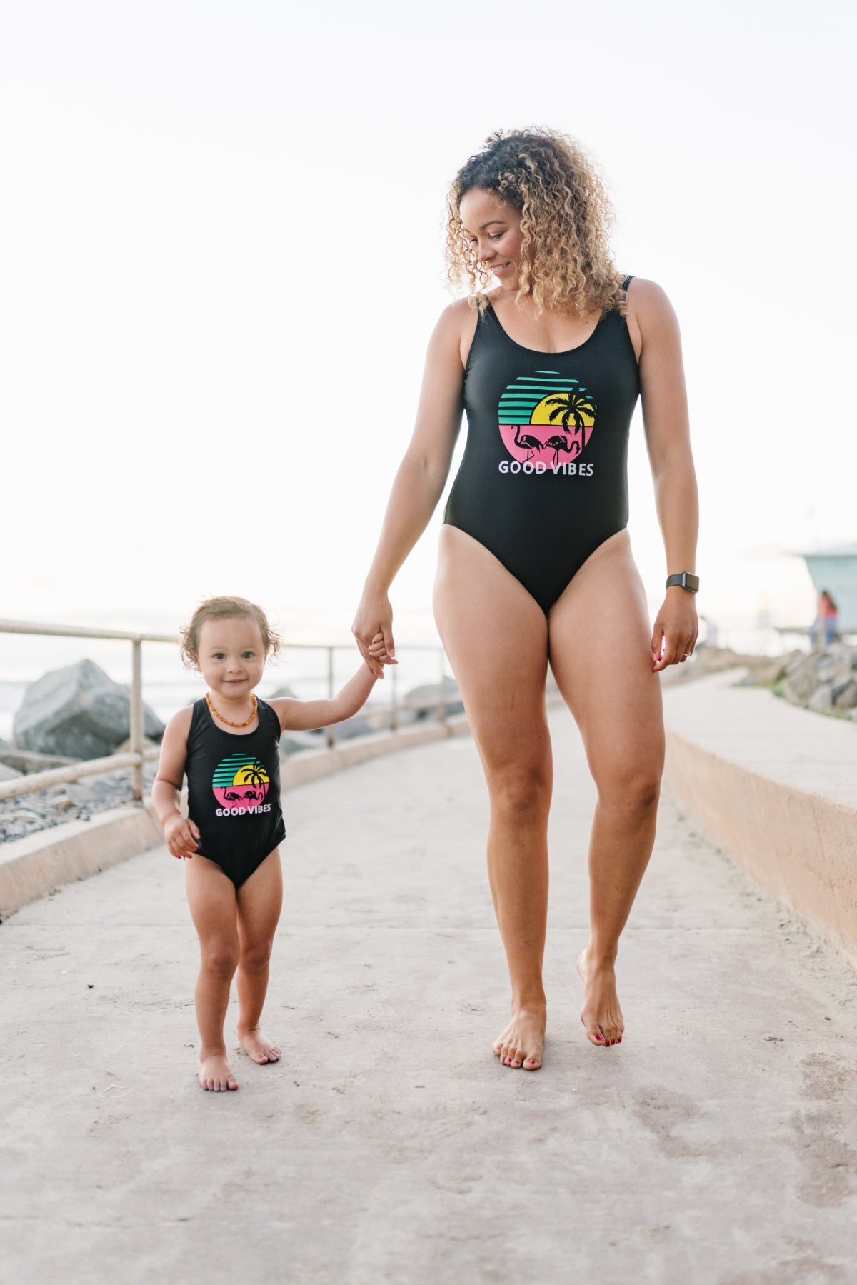 IFFEI Mommy and Me Swimsuits One Piece Monokini Family Matching Bathing Swimwear Beach Wear