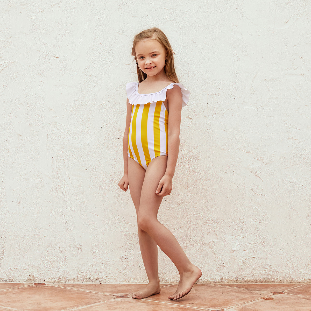 IFFEI Family Matching Swimsuits Women One Piece Tummy Control Bathing Suit Striped Hollow Out Cute Mommy and Me Swimwear