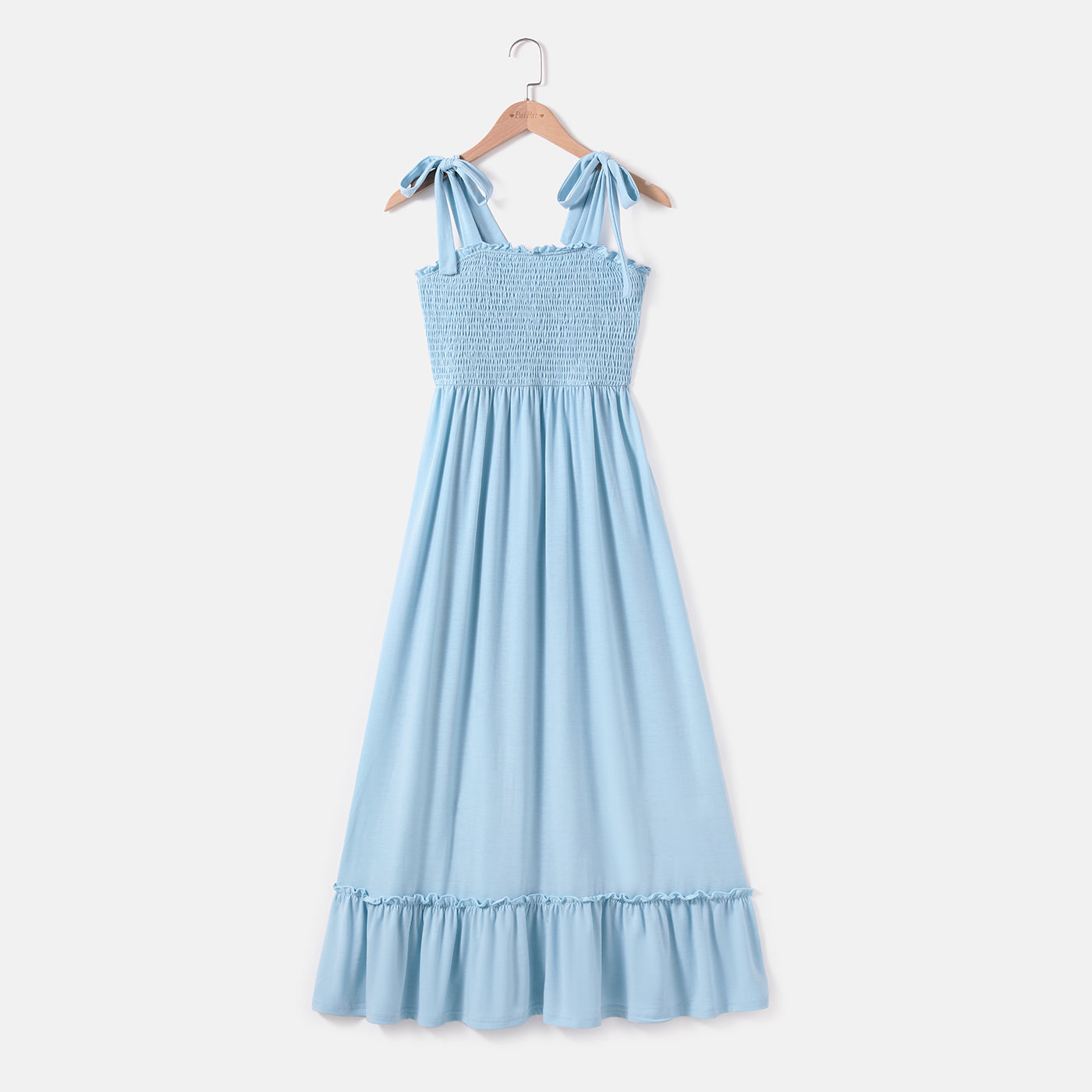 IFFEI Mommy and Me Dresses Summer Matching Outfits Spaghetti Strap Square Neck Ruffle A Line Beach Long Maxi Dress