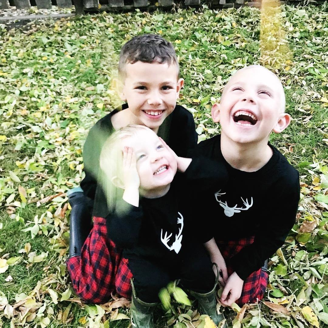 IFFEI Matching Family Pajamas Sets Christmas PJ's with Deer Long Sleeve Tee and Plaid Pants Loungewear