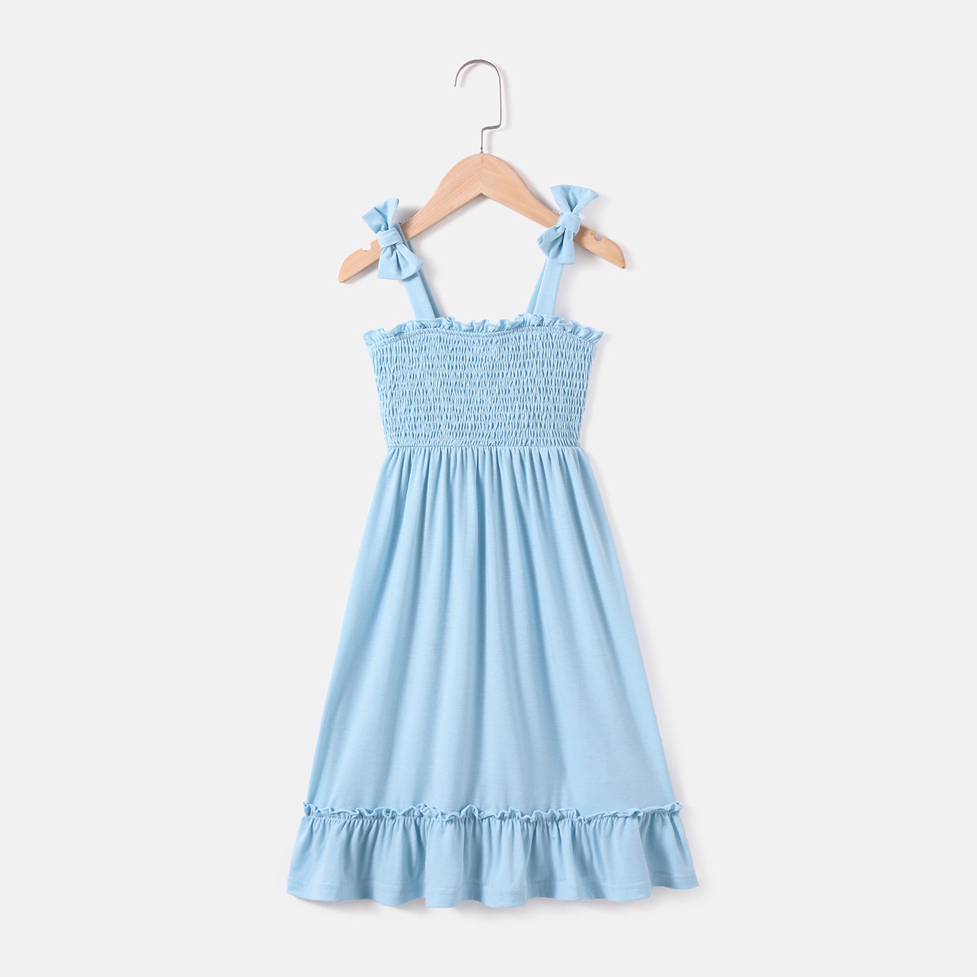 IFFEI Mommy and Me Dresses Summer Matching Outfits Spaghetti Strap Square Neck Ruffle A Line Beach Long Maxi Dress
