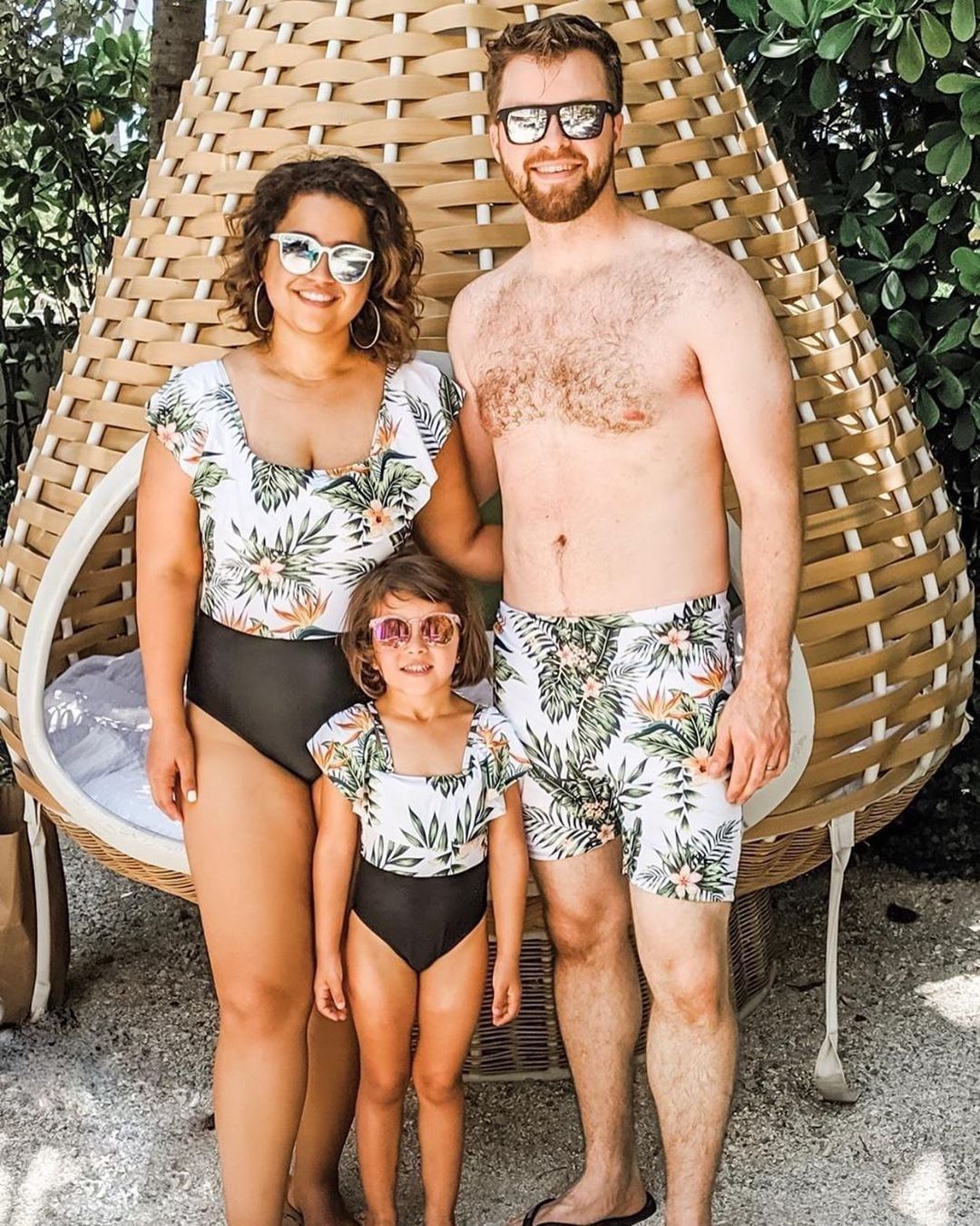 IFFEI Mommy and Me Swimsuits One Piece Monokini Bathing Suits Pattern Printed Family Matching Swimwear