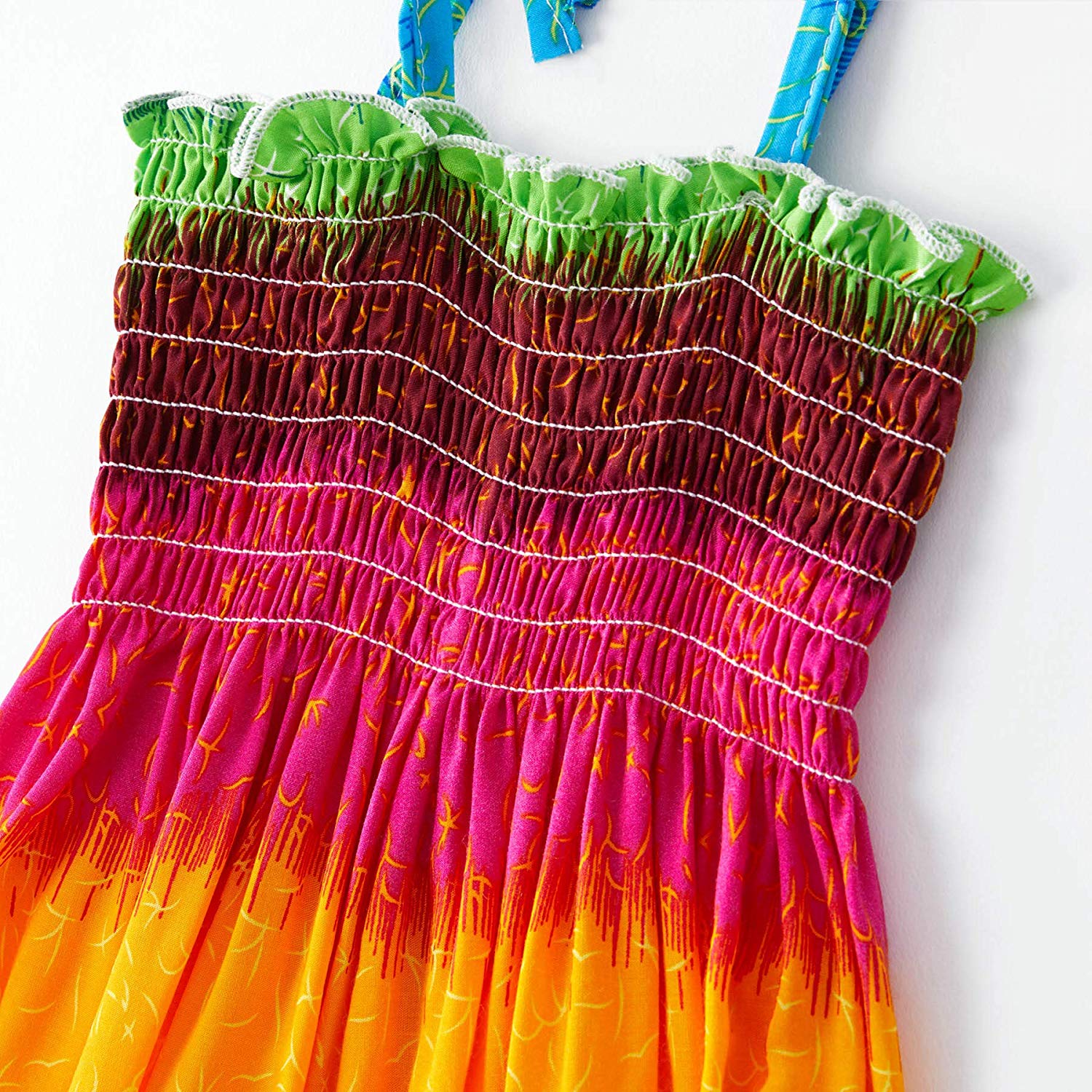 rainbow spaghetti strap dress