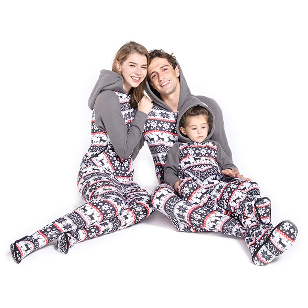 Snowflake Matching Family Christmas Pajamas Footed