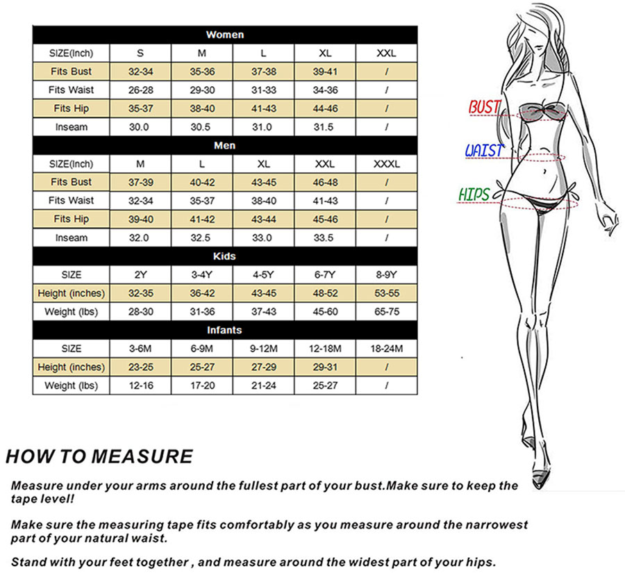 Pajamas Size Chart