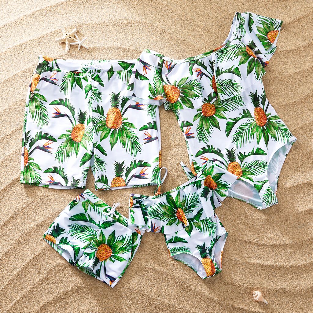 matching pineapple swimsuits