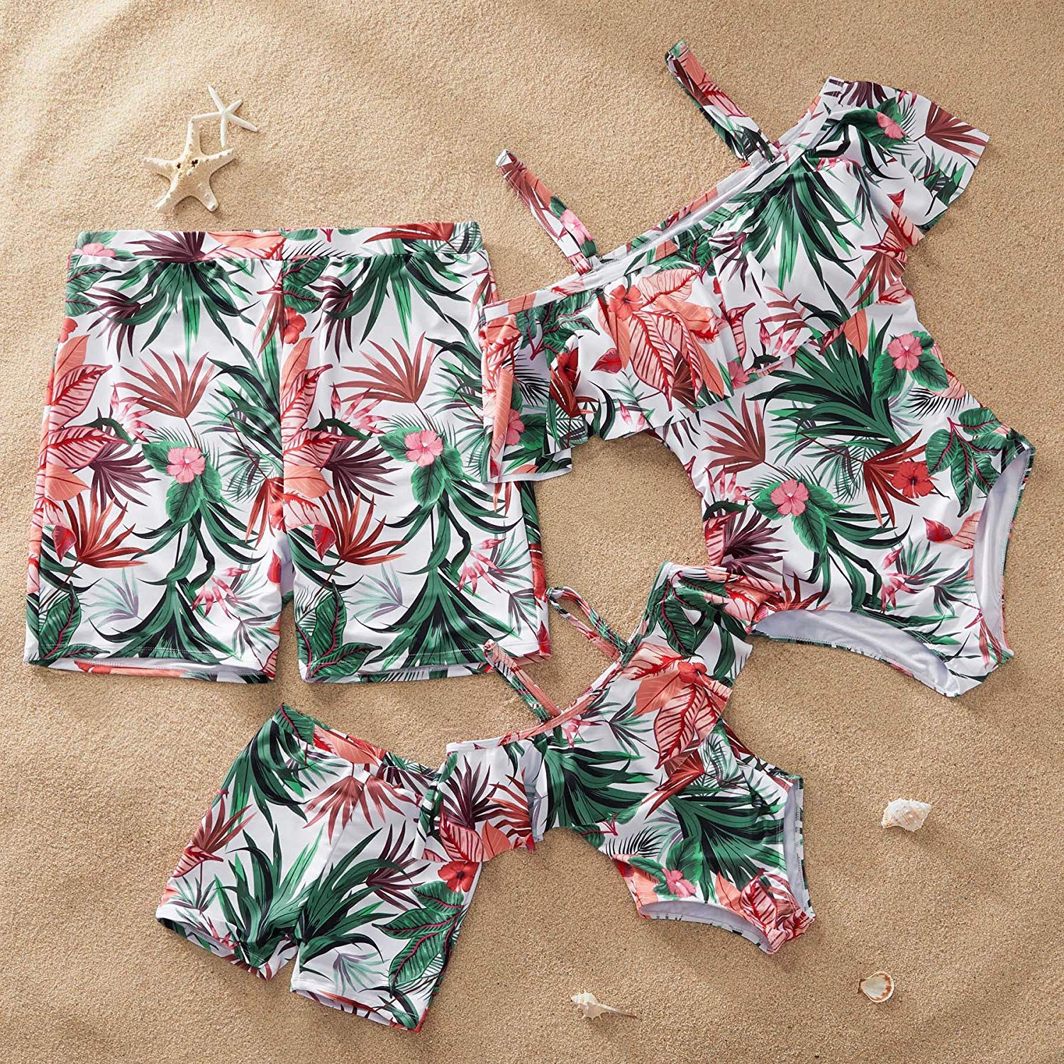 Off Shoulder Matching Family Swimsuits - Girl 2T