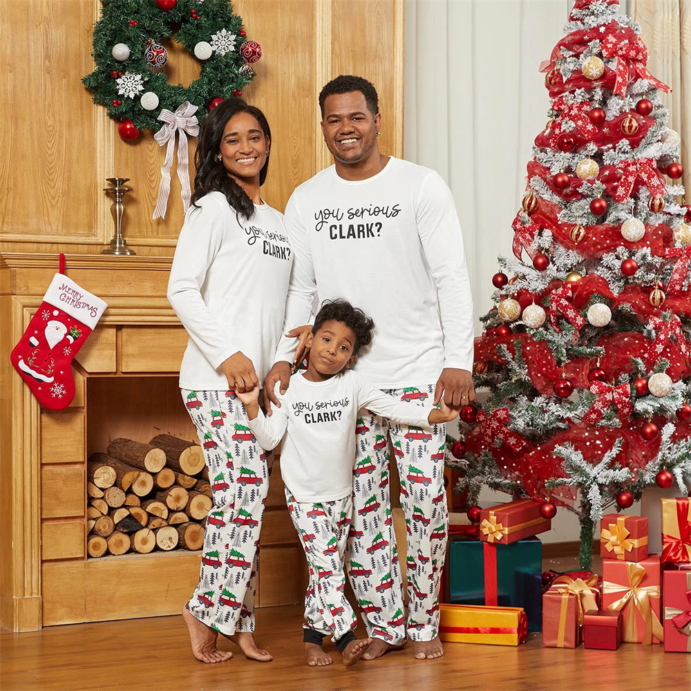 You Serious Clark Letter Print Family Pajama Sets - Baby 3-6M