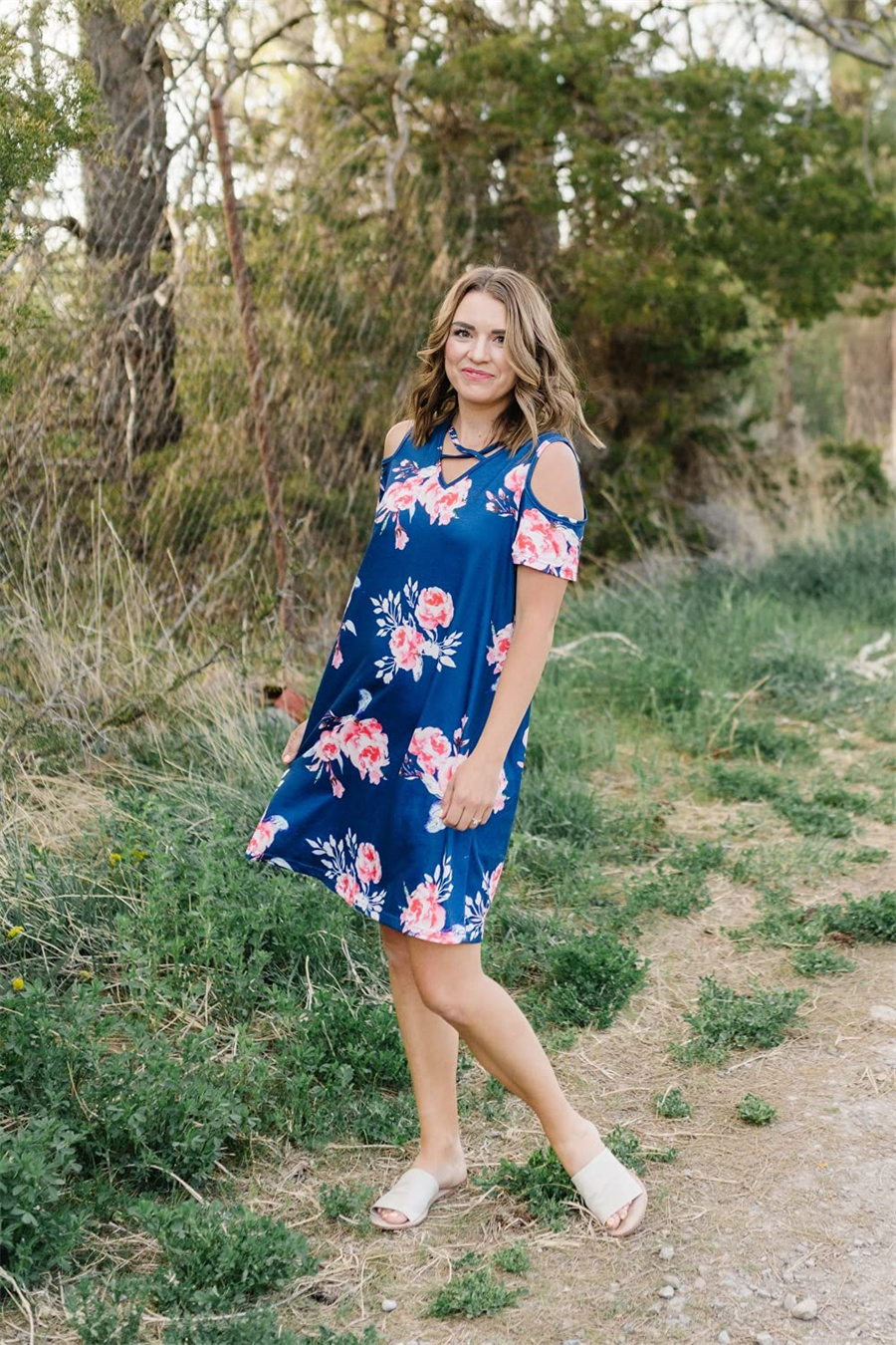 Cold Shoulder Matching Dress for Mommy and Daughter