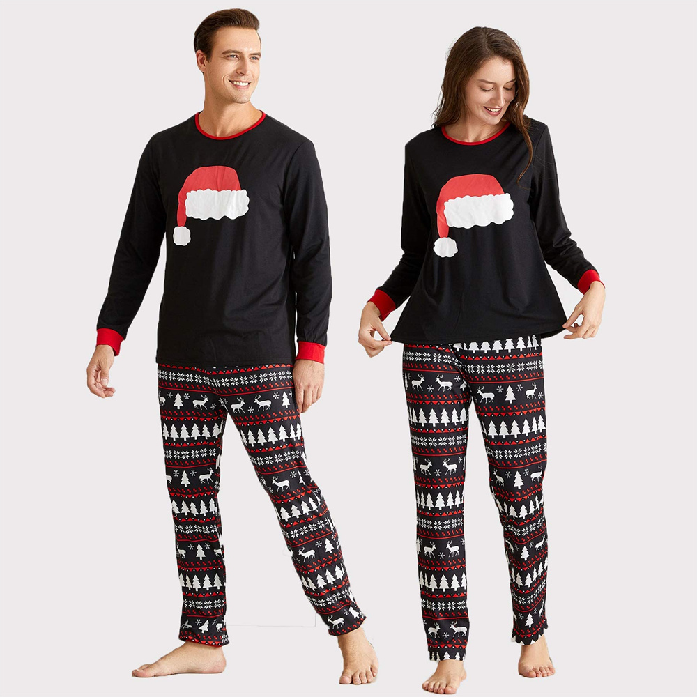 Hatoys Christmas Pajamas for Family Matching Pjs Checkered Christmas  Loungewear Set Raglan Sleeve Graphic Pajama Xmas Pjs