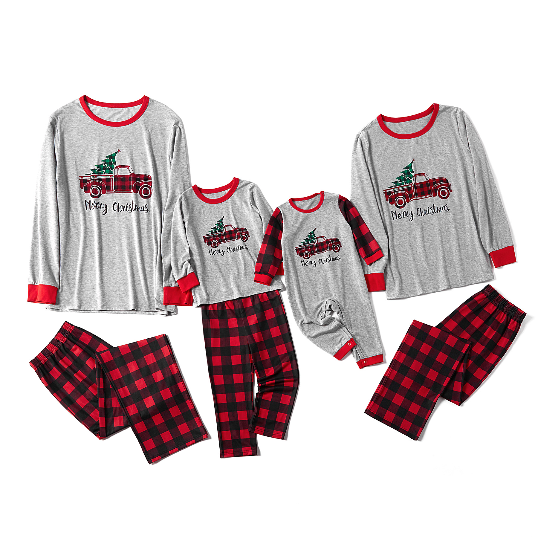 Grey Truck Matching Family Holiday Pajamas - Baby 3-6M