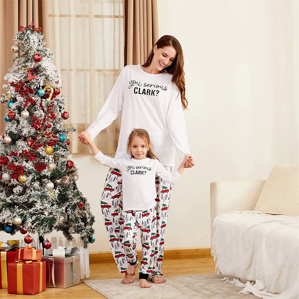  YOUNGER TREE Family Christmas Pjs Matching Sets Letter